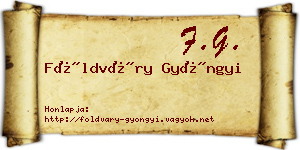 Földváry Gyöngyi névjegykártya