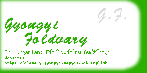gyongyi foldvary business card