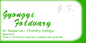 gyongyi foldvary business card